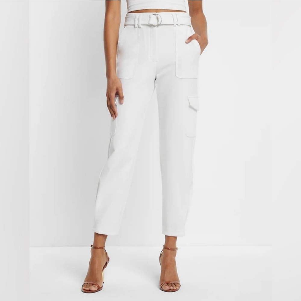 Express High Waisted High Rise Belted Cargo Pants 8L